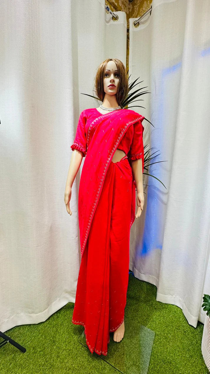Siroski Work Saree